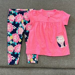 Simple Joys by Carter’s Baby Girl Owl Top & Floral Leggings Set 12M
